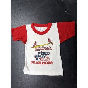 Vintage Kids Small 1982 St. Louis Cardinals World Series Ringer T Shirt